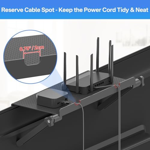 13 Inch Wide Adjustable TV Top Shelf with Cable Box Holder