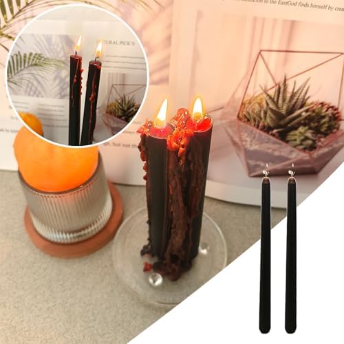 Halloween Candles 2 Pack Black Outside Red Inside