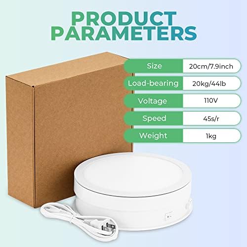 Rotating Display Stand with LED Light - 79in 44lb 360 Degree Turntable