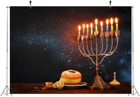 BELECO 8x6ft Hanukkah Backdrop Photo Studio Decorations