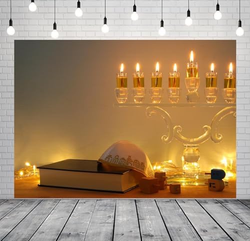 BELECO 8x6ft Hanukkah Backdrop for Party Decorations