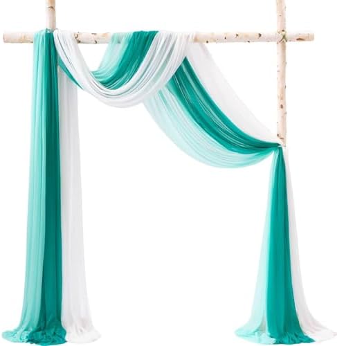 TINGE TIME 3 Panels Wedding Arch Chiffon Draping Fabric