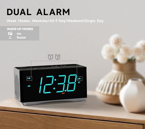 iTOMA Alarm Clock Radio with Bluetooth and FM Radio