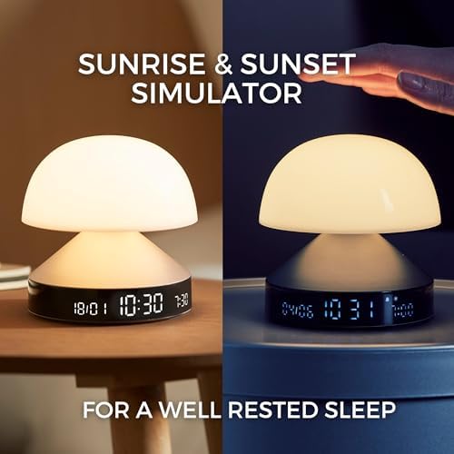 Lexon Mina Sunrise Alarm Clock with Sunset Lamp - Bronze