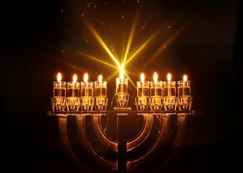 BELECO 8x6ft Hanukkah Backdrop with Menorah