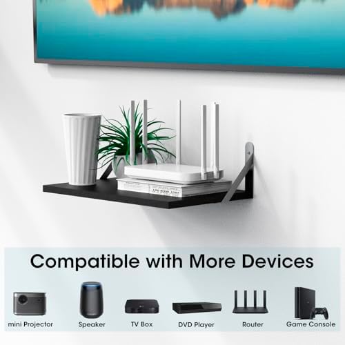 Projector Wall Mount Floating Shelf with Cable Management
