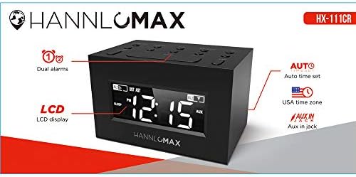 HANNLOMAX HX-111CR Dual Alarm Clock Radio with LED Display