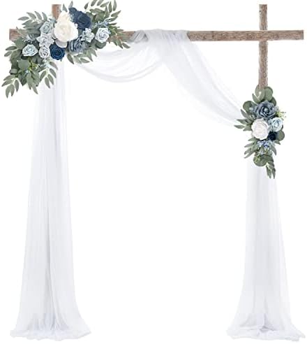20ft White Sheer Wedding Arch Draping Fabric