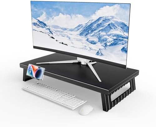 All-Metal Foldable Monitor Stand with Phone Holder