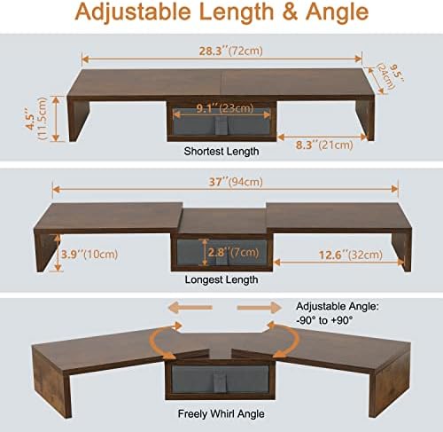 TEAMIX 3 Shelf Monitor Stand With Drawer