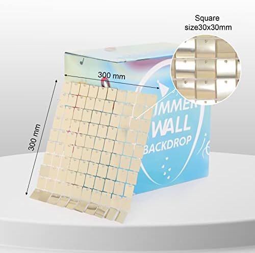 Shimmer Backdrop Light Gold Square 3ftx6ft for Events