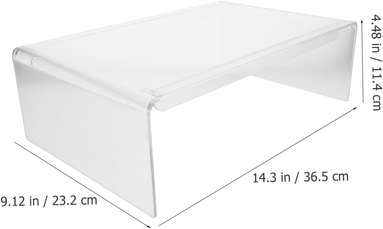 HOMSFOU Clear Acrylic Monitor Stand with Swivel Base