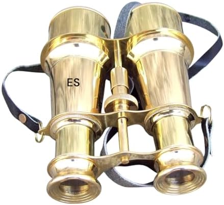 Nautical Victorian Brass Monocular Telescope with Leather Belt Case