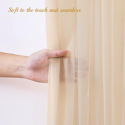20ft X 10ft Champagne Tulle Backdrop for Parties and Weddings
