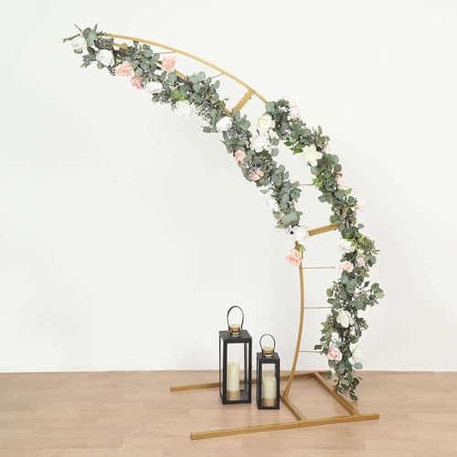 65ft Gold Metal Crescent Moon Wedding Arch Photography Backdrop Stand
