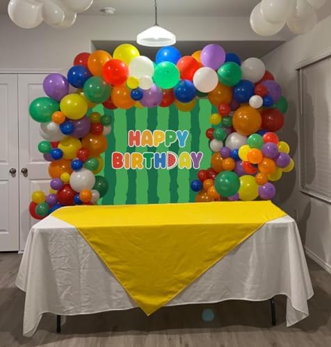 Cartoon Melon Birthday Backdrop 5x3FT Watermelon Theme Party Decor