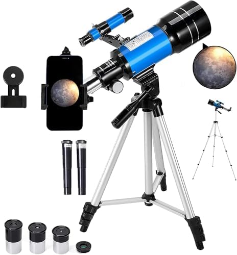 Alkinshue 70mm Aperture Refractor Telescope for Kids and Beginners