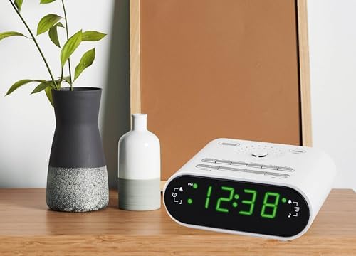 HANNLOMAX HX-158CR Alarm Clock Radio with FM and Dual Alarms
