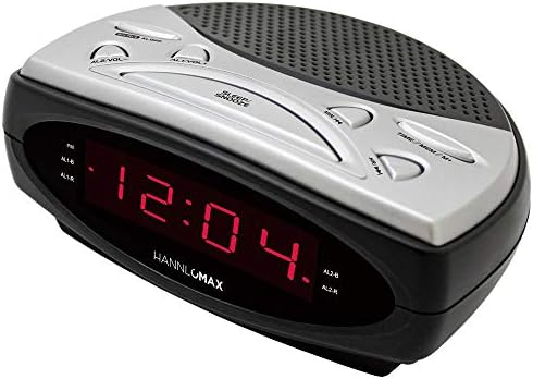 HANNLOMAX HX-137CR Alarm Clock Radio with Dual Alarm and AMFM Radio