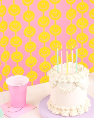 Xo Fetti Smiley Foil Curtains Set of 2 Yellow