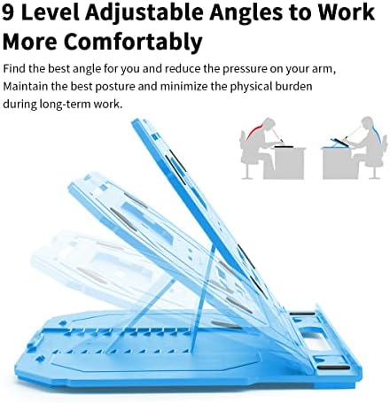 Frunsi Drawing Tablet Stand with 9 Adjustable Levels and Phone Holder