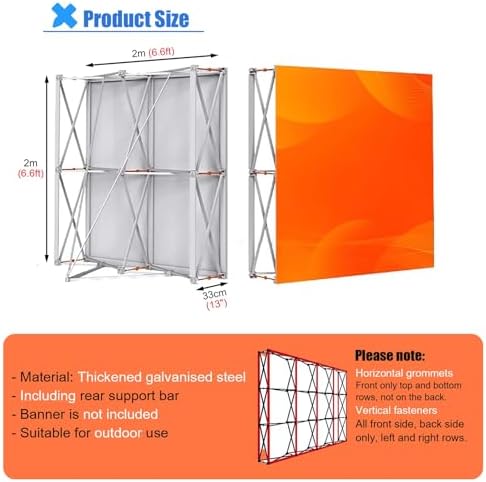 Aluminum Tension Black Out Fabric Pop Up Stand 2x2m