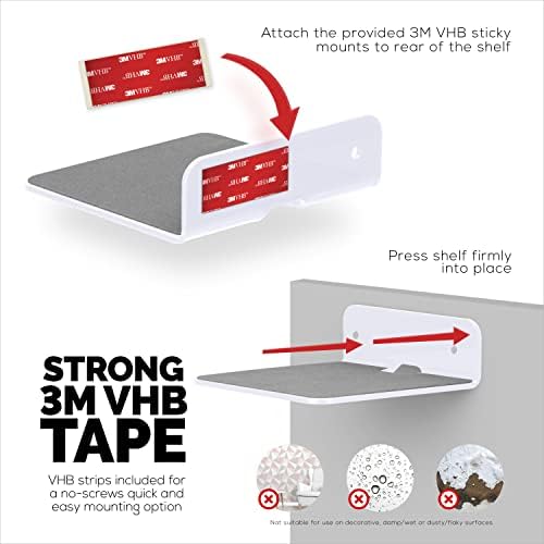 Brainwavz 2-Pack 4 Inch Floating Shelf Speaker Stand Holder