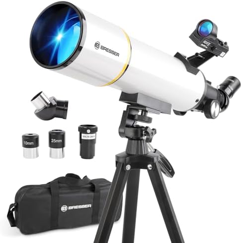 Bresser High Powered 80mm Refractor Telescope with Tripod and Phone Adapter