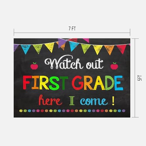 Back to School Backdrop for Kids 1st Grade Photo Booth Prop 7x5FT