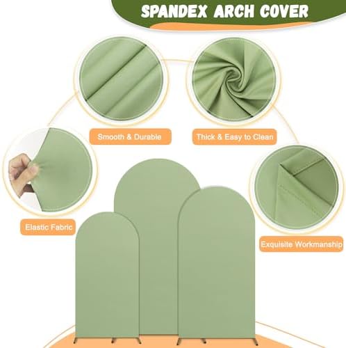 Sage Green Arch Cover Set of 3 for Weddings and Parties