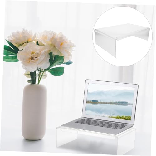 Ergonomic Acrylic Monitor Riser Stand with Wrist Pad