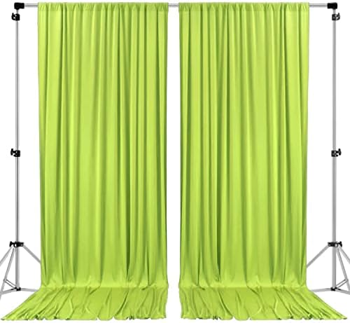 AK Trading Co 10x8ft Polyester Backdrop Curtains - Light Green 2 Pack