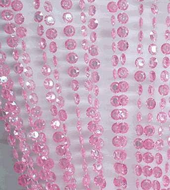 FlavorThings Iridescent Pink Crystal Beaded Curtain 3FT x 6FT