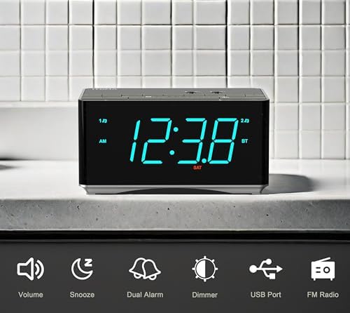 iTOMA Alarm Clock Radio with Bluetooth and FM Radio