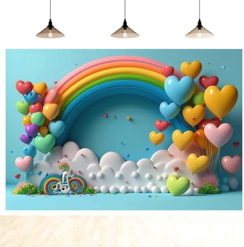 Rainbow Arch Balloon Photography Background 7x5 Feet Clear