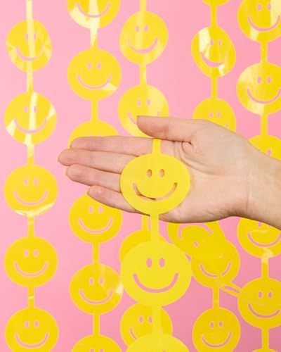 Xo Fetti Smiley Foil Curtains Set of 2 Yellow