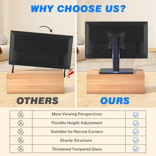 Rfiver Universal Swivel TV Stand for 23-43 Inch Flat Screens