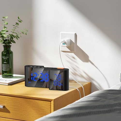 Vauno Alarm Clock Radio with USB Port and Bright Display