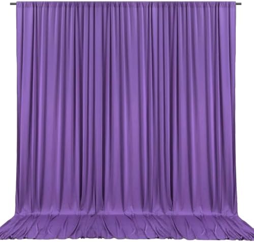 ZEBMOON 10x10 Feet Purple Backdrop Curtains 2 Panels