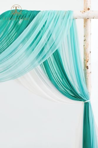 TINGE TIME 3 Panels Wedding Arch Chiffon Draping Fabric