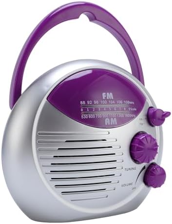 Waterproof Portable Shower Radio with AM FM and Battery Power