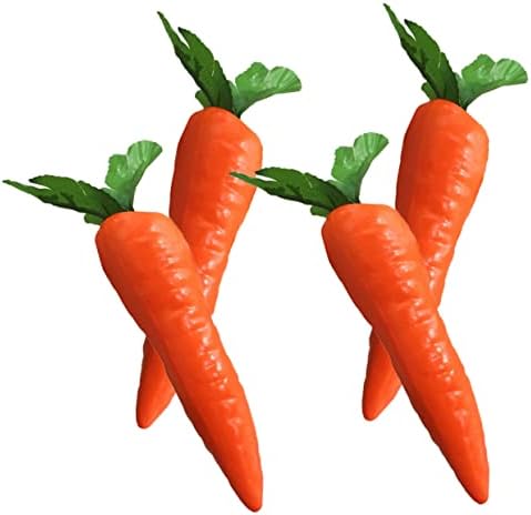 4pcs Lifelike Simulation Carrots Artificial Vegetable Decor Posing Props