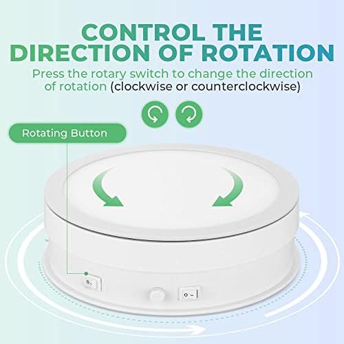 Rotating Display Stand with LED Light - 79in 44lb 360 Degree Turntable