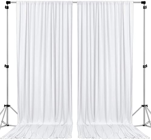 AK Trading Co 10x10ft White Polyester Backdrop Curtains