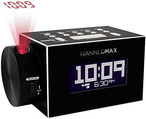 HANNLOMAX HX-108CR Clock Radio with Bluetooth and Projection Light