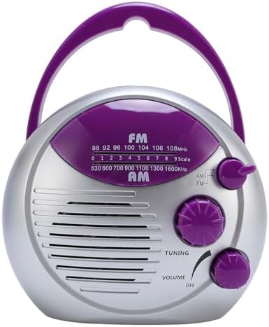 Waterproof Portable Shower Radio with AM FM and Battery Power