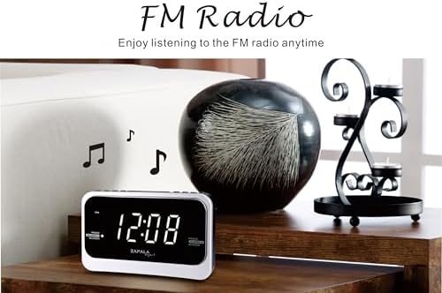 ZAPALA Alarm Clock Radio with 2 Alarms and USB Charging