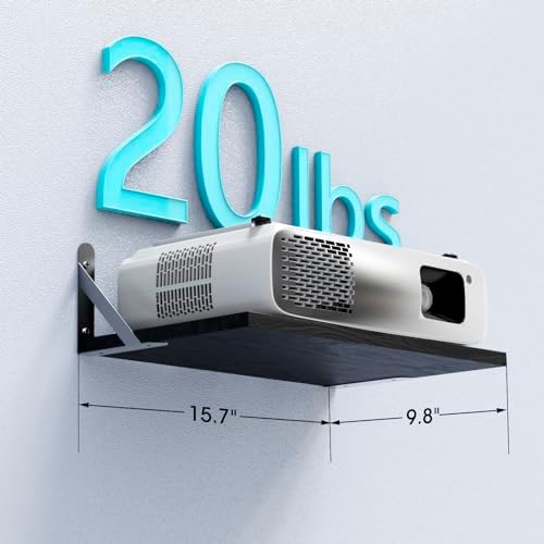 Projector Wall Mount Floating Shelf with Cable Management