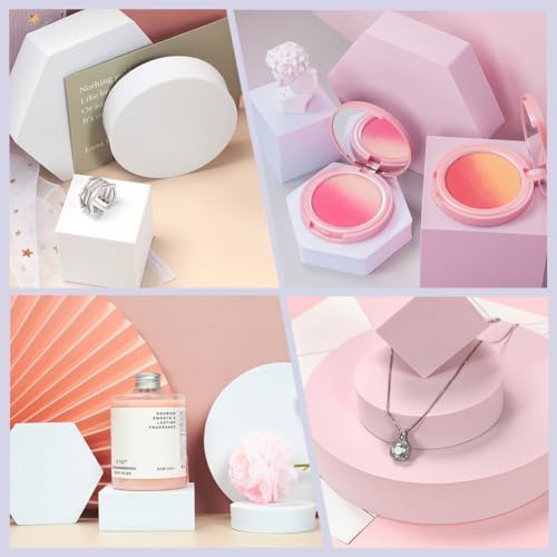CREATCABIN 8Pcs Geometric Cube Photo Props Set Black Foam