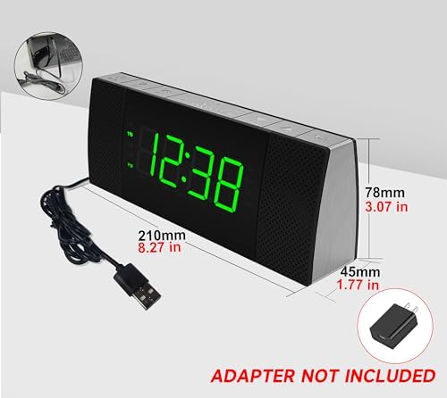 iTOMA Bedside Alarm Clock Radio with Bluetooth Speaker and FM Radio